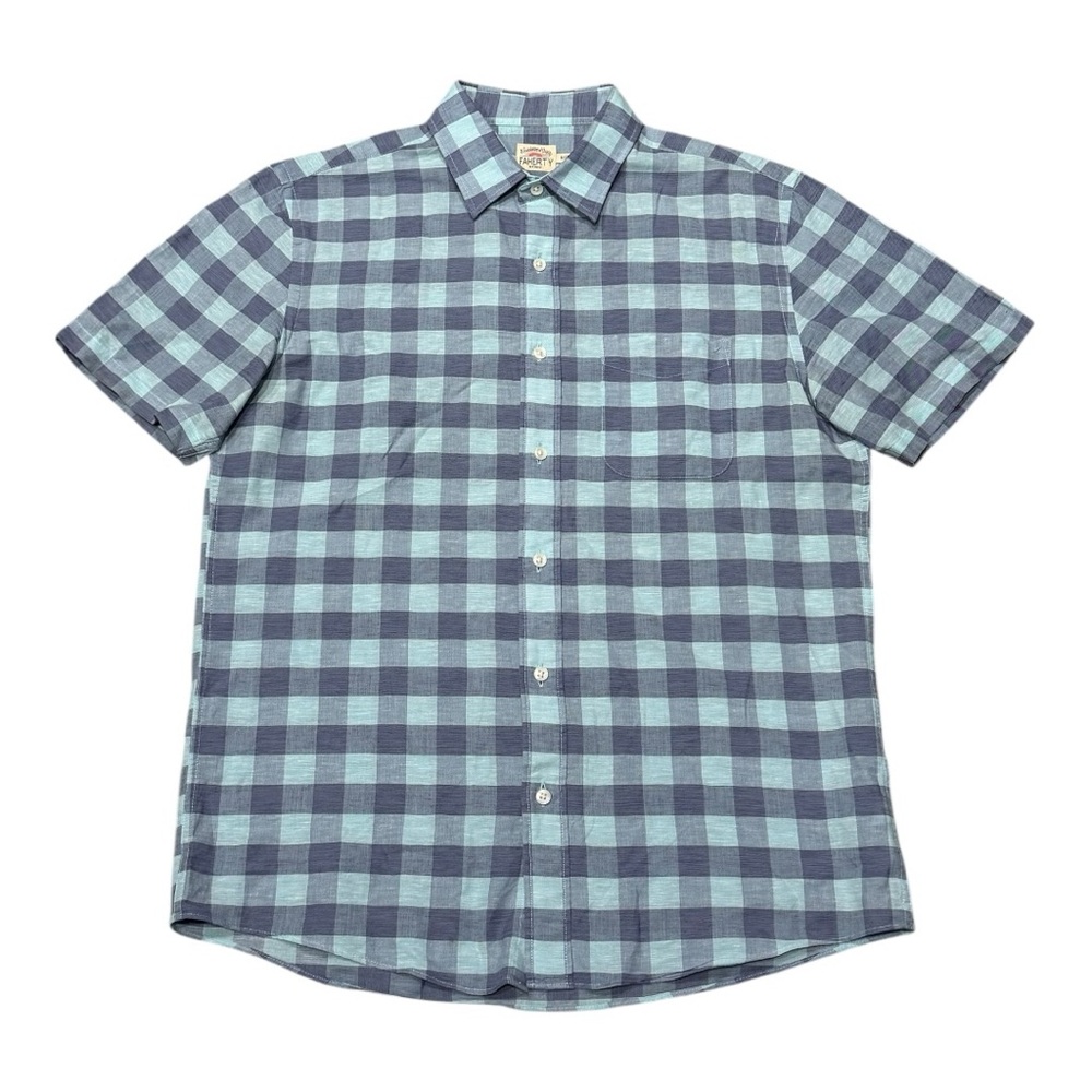 Faherty Blue Buffalo Plaid Button Up Shirt MWU2022 Men’s Sz M